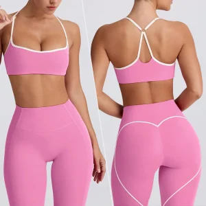 High-Waisted Booty-Enhancing Yoga Shorts Seamless Sports Bra Set Quick-Dry Breathable Running Gym Workout Outfit for Women