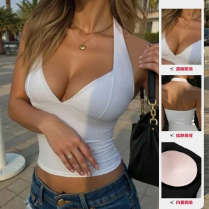 Seamless Lift Sports Bra with Open Back Built-In Padding Quick-Dry Versatile Pilates Tank Top for Women Yoga Fitness Workout